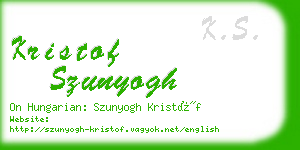 kristof szunyogh business card